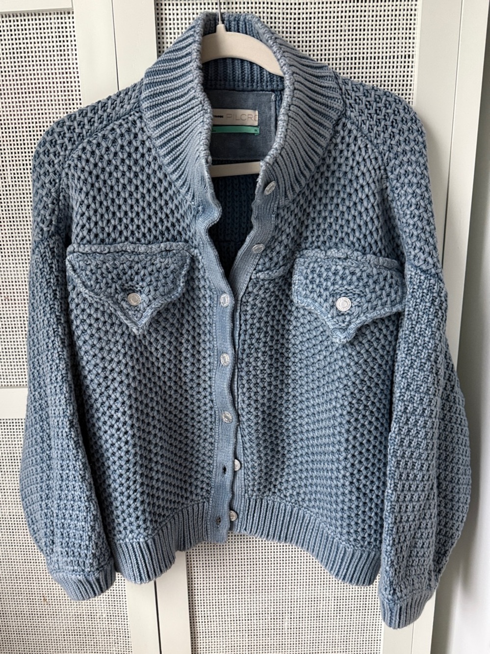 Anthropologie Pilcro Seed stitch cropped cardigan sweater size XXL